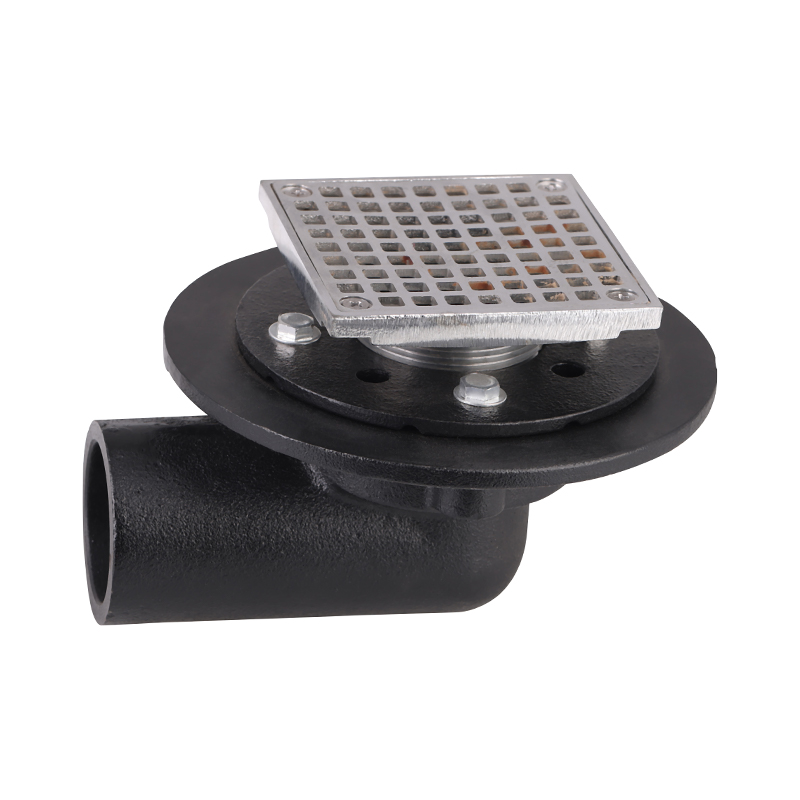 GH-6032 Drain de douche réglable en fonte en fonte avec grille en laiton carré et colorant