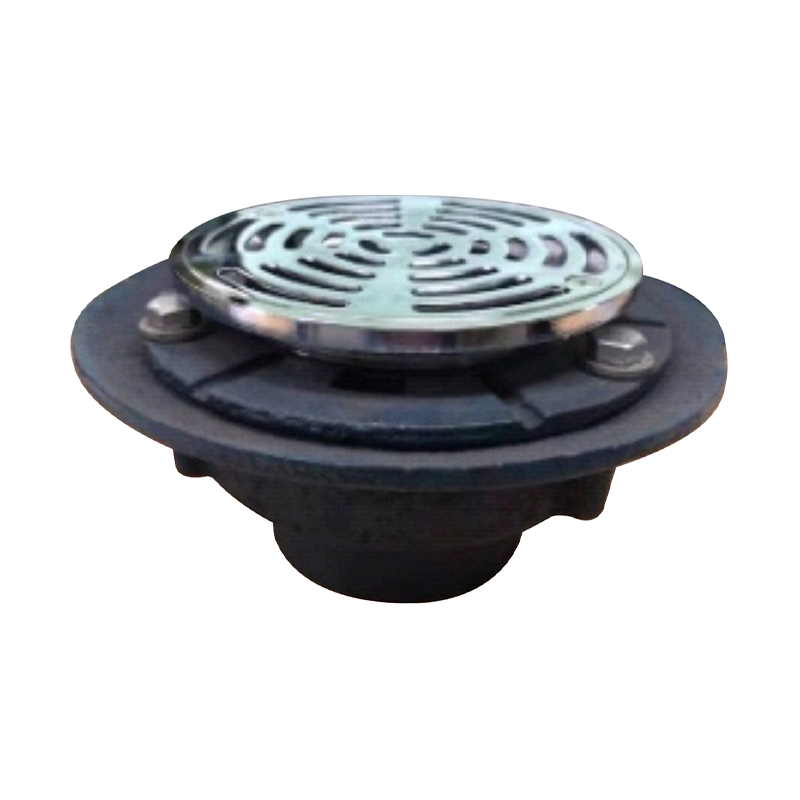 GH-6033 Drain au sol réglable en fonte en fonte avec grille et coloration en laiton ronde