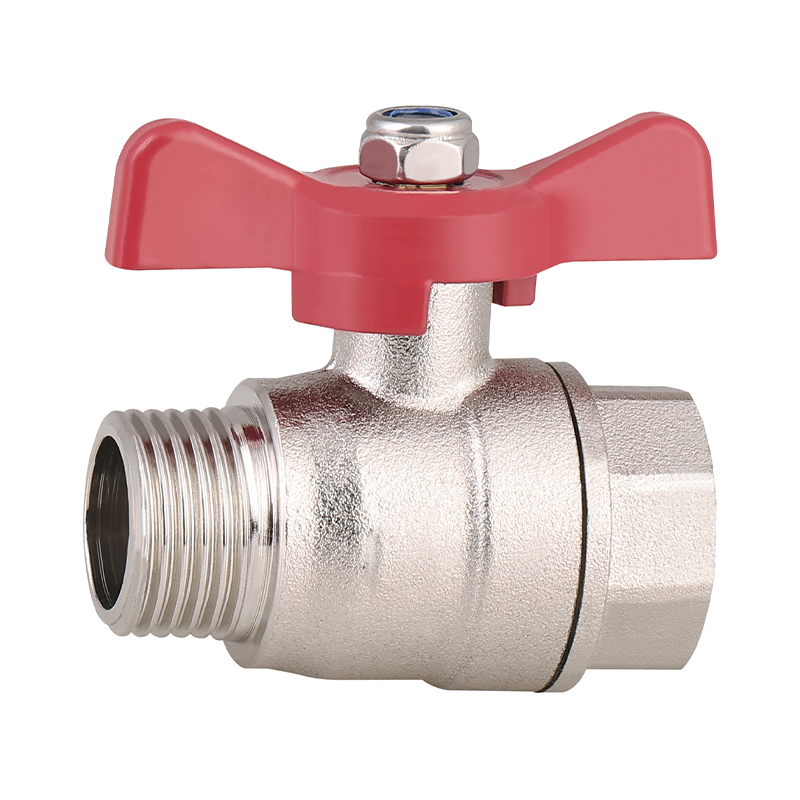 GH-1013 Manuel de laiton valve à billes mâle x femelle nickel plaqué